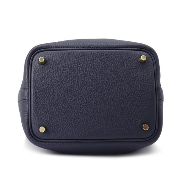 HERMES Picotin Lock Size PM Taurillon Clemence Blue Nuit - Picture 4 of 8